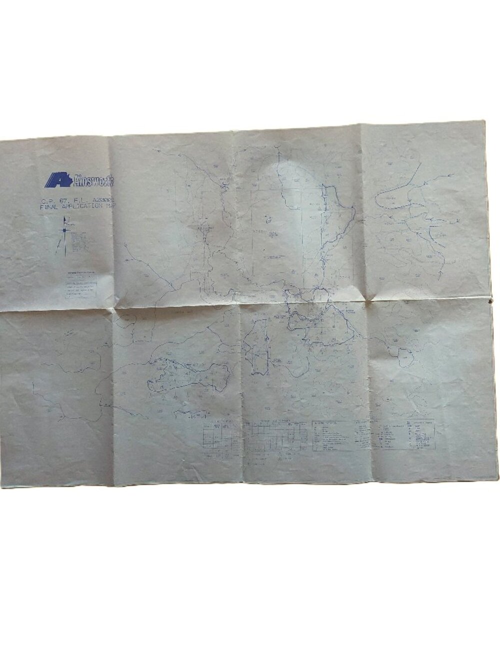 Vintage 90s Ainsworth Lumber Co Forestry Map BC Cutting Permit Forest Licence